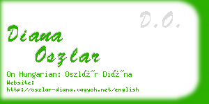 diana oszlar business card